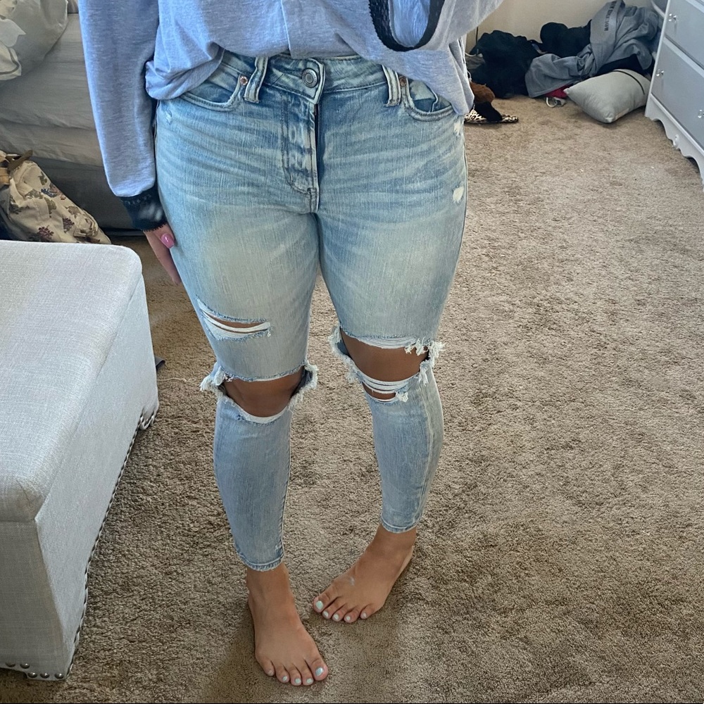 Distressed Light Blue Women's Jeans